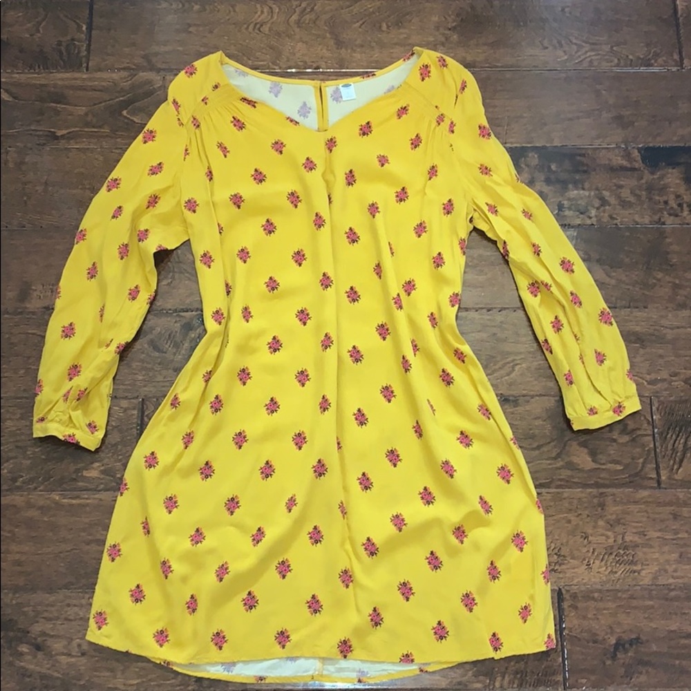 Old Navy mustard, floral dress
